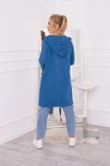 Bluza Narzutka ocieplana z kapturem jeansowa  