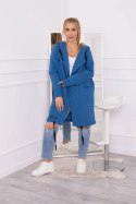 Bluza Narzutka ocieplana z kapturem jeansowa  