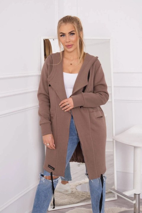 Bluza Narzutka ocieplana z kapturem mocca Bluza Narzutka ocieplana z kapturem mocca