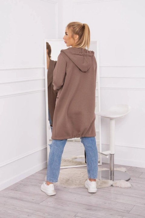 Bluza Narzutka ocieplana z kapturem mocca Bluza Narzutka ocieplana z kapturem mocca