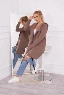 Bluza Narzutka ocieplana z kapturem mocca  