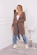 Bluza Narzutka ocieplana z kapturem mocca  