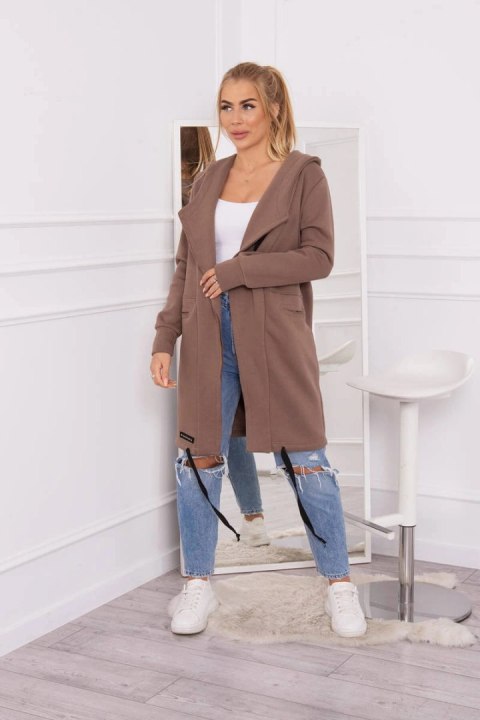 Bluza Narzutka ocieplana z kapturem mocca Bluza Narzutka ocieplana z kapturem mocca