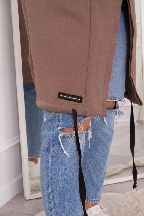 Bluza Narzutka ocieplana z kapturem mocca Bluza Narzutka ocieplana z kapturem mocca