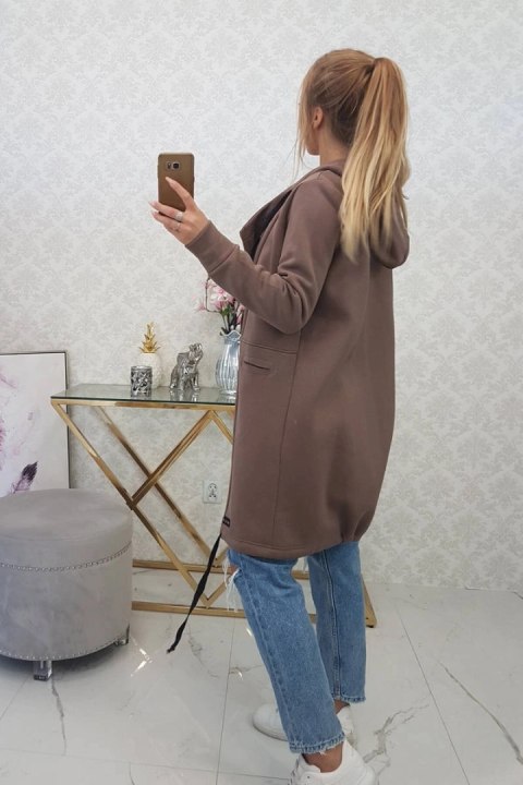 Bluza Narzutka ocieplana z kapturem mocca Bluza Narzutka ocieplana z kapturem mocca