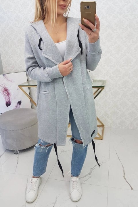Bluza Narzutka ocieplana z kapturem szara Bluza Narzutka ocieplana z kapturem szara