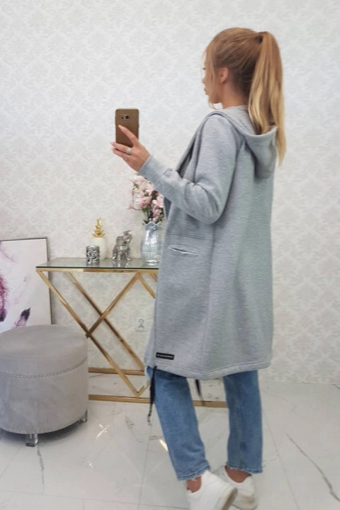 Bluza Narzutka ocieplana z kapturem szara Bluza Narzutka ocieplana z kapturem szara