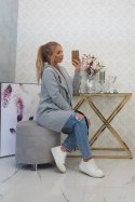 Bluza Narzutka ocieplana z kapturem szara  
