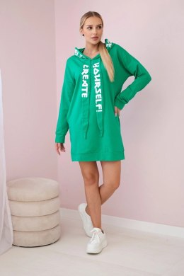 Sukienka z kapturem Oversize zielona  