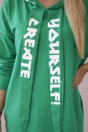 Sukienka z kapturem Oversize zielona  