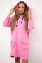 Sukienka z kapturem jasno różowa  