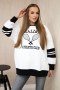 Bluza ocieplana Malibu biały+czarny  