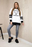 Bluza ocieplana Malibu biały+czarny  