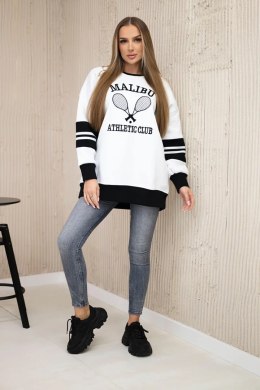 Bluza ocieplana Malibu biały+czarny  