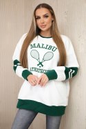 Bluza ocieplana Malibu ecru+ ciemno zielony  