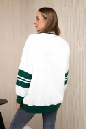 Bluza ocieplana Malibu ecru+ ciemno zielony  