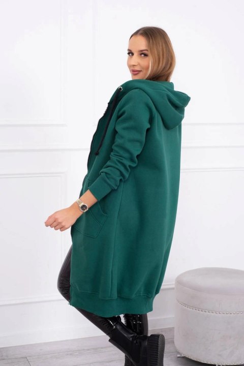 Bluza ocieplana długa z kapturem ciemno zielona Bluza ocieplana długa z kapturem ciemno zielona
