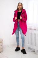 Bluza ocieplana z asymetrycznym suwakiem fuksja  