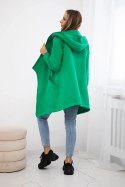Bluza ocieplana z asymetrycznym suwakiem jasno zielona  
