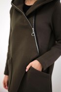 Bluza ocieplana z asymetrycznym suwakiem khaki  