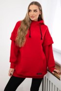 Bluza ocieplana z półgolfem czerwona  