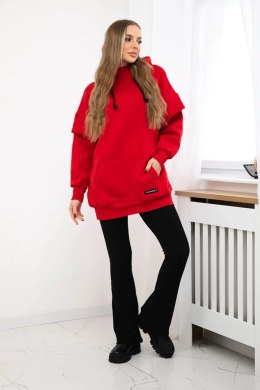 Bluza ocieplana z półgolfem czerwona  