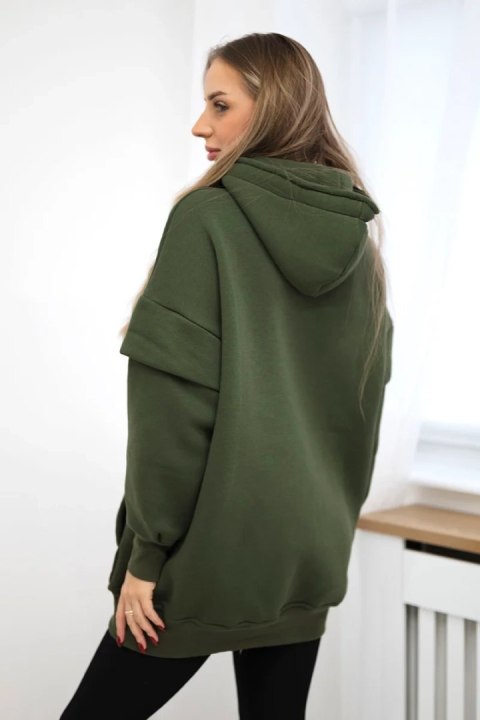 Bluza ocieplana z półgolfem khaki Bluza ocieplana z półgolfem khaki