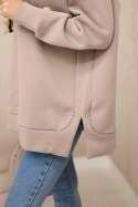 Bluza ocieplana z suwakiem na boku ciemno beżowa  