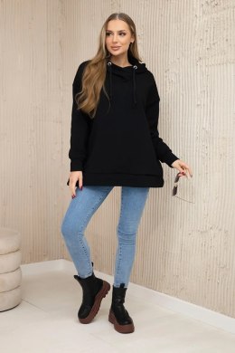 Bluza ocieplana z suwakiem na boku czarna  