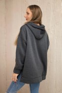 Bluza ocieplana z suwakiem na boku grafitowa  