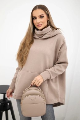 Bluza ocieplana z suwakiem z tyłu ciemno beżowa  