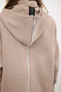 Bluza ocieplana z suwakiem z tyłu ciemno beżowa  