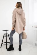 Bluza ocieplana z suwakiem z tyłu ciemno beżowa  