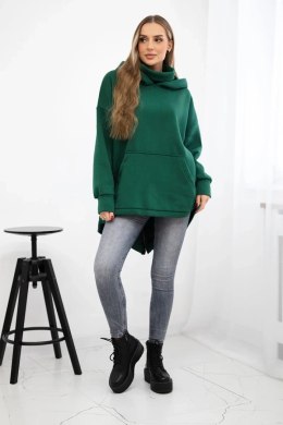 Bluza ocieplana z suwakiem z tyłu ciemno zielona  