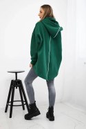 Bluza ocieplana z suwakiem z tyłu ciemno zielona  