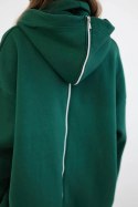 Bluza ocieplana z suwakiem z tyłu ciemno zielona  