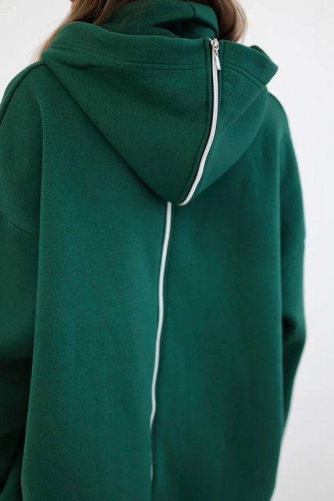 Bluza ocieplana z suwakiem z tyłu ciemno zielona Bluza ocieplana z suwakiem z tyłu ciemno zielona