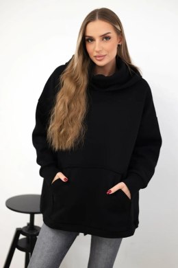 Bluza ocieplana z suwakiem z tyłu czarna  