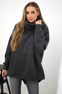 Bluza ocieplana z suwakiem z tyłu grafitowa  