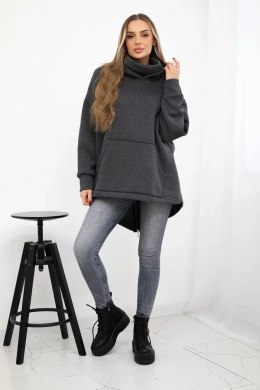 Bluza ocieplana z suwakiem z tyłu grafitowa  