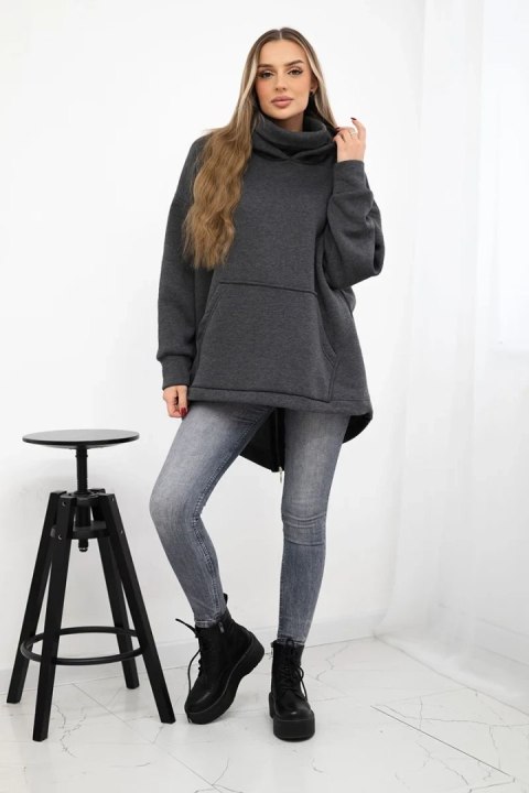 Bluza ocieplana z suwakiem z tyłu grafitowa Bluza ocieplana z suwakiem z tyłu grafitowa