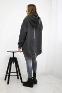 Bluza ocieplana z suwakiem z tyłu grafitowa  