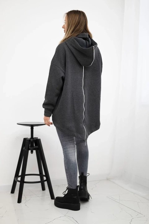 Bluza ocieplana z suwakiem z tyłu grafitowa Bluza ocieplana z suwakiem z tyłu grafitowa