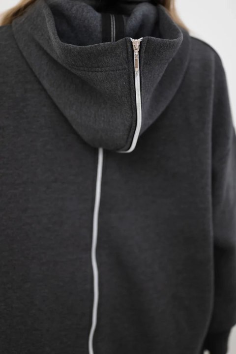 Bluza ocieplana z suwakiem z tyłu grafitowa Bluza ocieplana z suwakiem z tyłu grafitowa