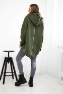 Bluza ocieplana z suwakiem z tyłu khaki  