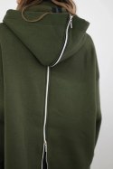 Bluza ocieplana z suwakiem z tyłu khaki  