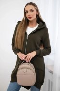Bluza ocieplana z suwakiem z tyłu khaki  
