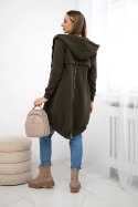 Bluza ocieplana z suwakiem z tyłu khaki  