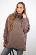 Bluza ocieplana z suwakiem z tyłu mocca  