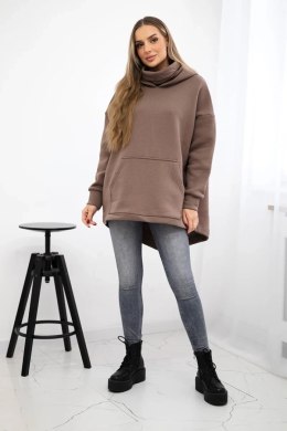 Bluza ocieplana z suwakiem z tyłu mocca  